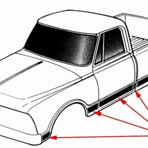 69-72 Chevy/GMC Lower Body Side Molding Kits (Metal Push/Screw Clips)